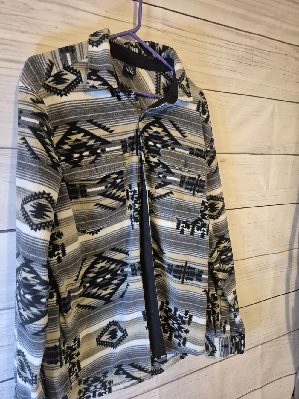 George Black and White Aztec Print Shacket